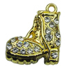 Crystal Zinc alloy Pendant, Fashion jewelry findings, Many colors for choice, shoes 22x26mm, Sold By PC
