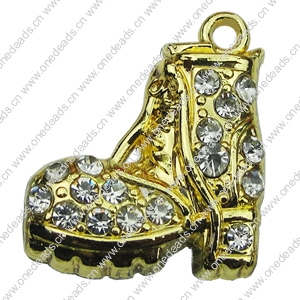 Crystal Zinc alloy Pendant, Fashion jewelry findings, Many colors for choice, shoes 22x26mm, Sold By PC
