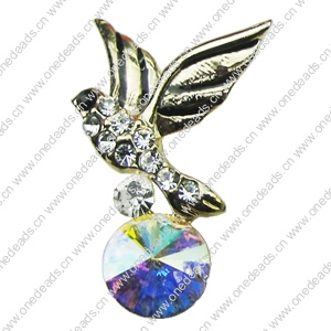 Crystal Zinc alloy Pendant, Fashion jewelry findings, Many colors for choice,admin 15x25mm, Sold By PC