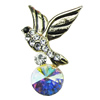 Crystal Zinc alloy Pendant, Fashion jewelry findings, Many colors for choice,admin 15x25mm, Sold By PC