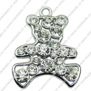 Crystal Zinc alloy Pendant, Fashion jewelry findings, Many colors for choice,admin 23x29mm, Sold By PC