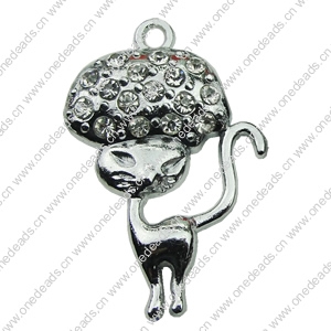 Crystal Zinc alloy Pendant, Fashion jewelry findings, Many colors for choice,admin 22x35mm, Sold By PC