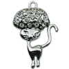 Crystal Zinc alloy Pendant, Fashion jewelry findings, Many colors for choice,admin 22x35mm, Sold By PC
