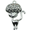 Crystal Zinc alloy Pendant, Fashion jewelry findings, Many colors for choice,admin 22x35mm, Sold By PC