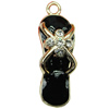Crystal Zinc alloy Pendant, Fashion jewelry findings, Many colors for choice, shoes 10x29mm, Sold By PC
