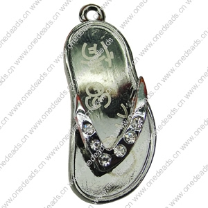 Crystal Zinc alloy Pendant, Fashion jewelry findings, Many colors for choice, shoes 17x37mm, Sold By PC