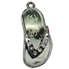 Crystal Zinc alloy Pendant, Fashion jewelry findings, Many colors for choice, shoes 17x37mm, Sold By PC
