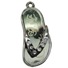 Crystal Zinc alloy Pendant, Fashion jewelry findings, Many colors for choice, shoes 17x37mm, Sold By PC