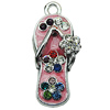 Crystal Zinc alloy Pendant, Fashion jewelry findings, Many colors for choice,shoes 13x29mm, Sold By PC
