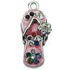 Crystal Zinc alloy Pendant, Fashion jewelry findings, Many colors for choice,shoes 13x29mm, Sold By PC