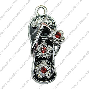 Crystal Zinc alloy Pendant, Fashion jewelry findings, Many colors for choice,shoes 13x29mm, Sold By PC
