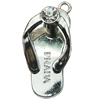 Crystal Zinc alloy Pendant, Fashion jewelry findings, Many colors for choice,shoes 15x29mm, Sold By PC
