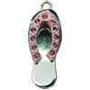 Crystal Zinc alloy Pendant, Fashion jewelry findings, Many colors for choice,shoes 11x23mm, Sold By PC