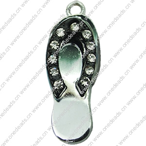 Crystal Zinc alloy Pendant, Fashion jewelry findings, Many colors for choice,shoes 11x23mm, Sold By PC