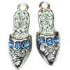 Crystal Zinc alloy Pendant, Fashion jewelry findings, Many colors for choice,shoes 8x27mm, Sold By PC
