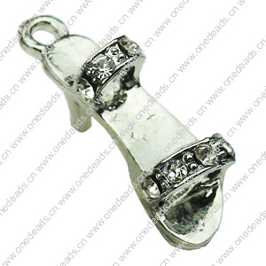 Crystal Zinc alloy Pendant, Fashion jewelry findings, Many colors for choice,shoes 7x24mm, Sold By PC
