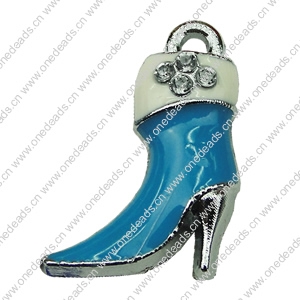 Crystal Zinc alloy Pendant, Fashion jewelry findings, Many colors for choice,shoes 13x22mm, Sold By PC 