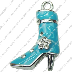 Crystal Zinc alloy Pendant, Fashion jewelry findings, Many colors for choice,shoes 19x28mm, Sold By PC 