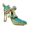 Crystal Zinc alloy Pendant, Fashion jewelry findings, Many colors for choice,shoes 12x23mm, Sold By PC