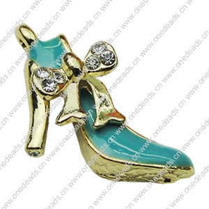 Crystal Zinc alloy Pendant, Fashion jewelry findings, Many colors for choice,shoes 12x23mm, Sold By PC