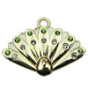 Crystal Zinc alloy Pendant, Fashion jewelry findings, Many colors for choice, Fan 24x33mm, Sold By PC
