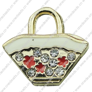 Crystal Zinc alloy Pendant, Fashion jewelry findings, Many colors for choice, Handbag 20x20mm, Sold By PC