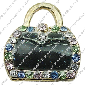 Crystal Zinc alloy Pendant, Fashion jewelry findings, Many colors for choice, Handbag 16x17mm, Sold By PC