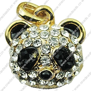 Crystal Zinc alloy Pendant, Fashion jewelry findings, Many colors for choice, Aminal 15x17mm, Sold By PC