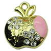 Crystal Zinc alloy Pendant, Fashion jewelry findings, Many colors for choice, Fruit 17x19mm, Sold By PC
