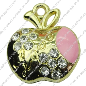 Crystal Zinc alloy Pendant, Fashion jewelry findings, Many colors for choice, Fruit 17x19mm, Sold By PC