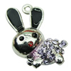 Crystal Zinc alloy Pendant, Fashion jewelry findings, Many colors for choice, Animal 24x27mm, Sold By PC
