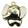 Crystal Zinc alloy Pendant, Fashion jewelry findings, Many colors for choice, Animal 22x24mm, Sold By PC
