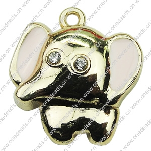 Crystal Zinc alloy Pendant, Fashion jewelry findings, Many colors for choice, Animal 22x24mm, Sold By PC