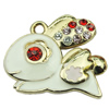 Crystal Zinc alloy Pendant, Fashion jewelry findings, Many colors for choice, Animal 21x25mm, Sold By PC
