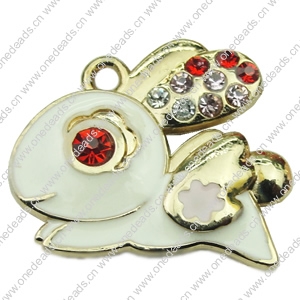 Crystal Zinc alloy Pendant, Fashion jewelry findings, Many colors for choice, Animal 21x25mm, Sold By PC