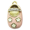 Crystal Zinc alloy Pendant, Fashion jewelry findings, Many colors for choice, shoes 14x27x14mm, Sold By PC
