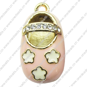 Crystal Zinc alloy Pendant, Fashion jewelry findings, Many colors for choice, shoes 14x27x14mm, Sold By PC