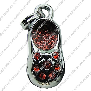 Crystal Zinc alloy Pendant, Fashion jewelry findings, Many colors for choice, shoes 10x23x10mm, Sold By PC
