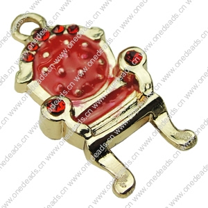Crystal Zinc alloy Pendant, Fashion jewelry findings, Many colors for choice, Chair 17x32mm, Sold By PC