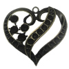 Pendant settings. Fashion Zinc Alloy Jewelry Findings. Heart  43x45.5mm, Sold By PC