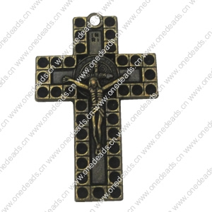 Pendant settings. Fashion Zinc Alloy Jewelry Findings. Cross 44x27.5mm, Sold by Bag  