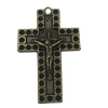 Pendant settings. Fashion Zinc Alloy Jewelry Findings. Cross 44x27.5mm, Sold by Bag  
