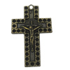 Pendant settings. Fashion Zinc Alloy Jewelry Findings. Cross 44x27.5mm, Sold by Bag  