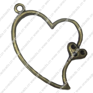 Pendant settings. Fashion Zinc Alloy Jewelry Findings. Heart 34x31.5mm, Sold by Bag