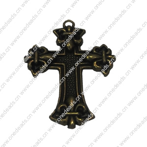 Zinc alloy Pendant, Fashion jewelry findings, Many colors for choice, Cross  50x37mm, Sold By PC
