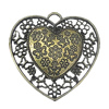 Zinc alloy Pendant, Fashion jewelry findings, Many colors for choice, Heart  52x51.5mm, Sold By PC
