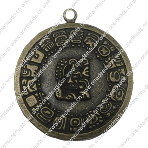 Zinc alloy Pendant, Fashion jewelry findings, Many colors for choice, Flat Round  34x30mm, Sold By Bag