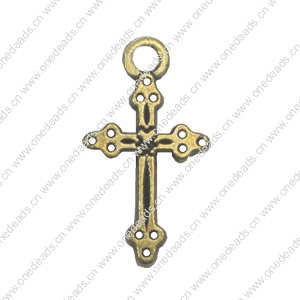 Zinc alloy Pendant, Fashion jewelry findings, Many colors for choice,  Cross 21x11mm, Sold By Bag