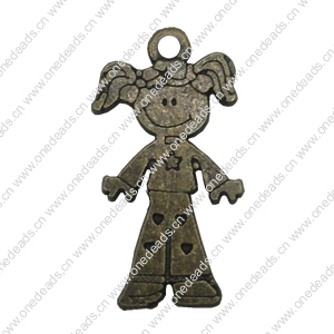 Zinc alloy Pendant, Fashion jewelry findings, Many colors for choice,People 28x14mm, Sold By Bag