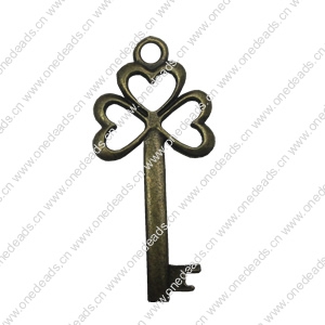 Zinc alloy Pendant, Fashion jewelry findings, Many colors for choice, Key 46x21mm, Sold By Bag